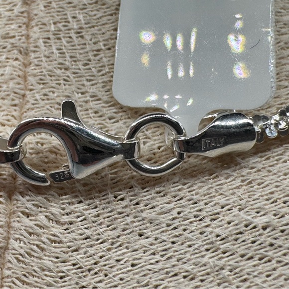 Diamond cut 925 sterling silver necklace with lobster claw class - Picture 4 of 5